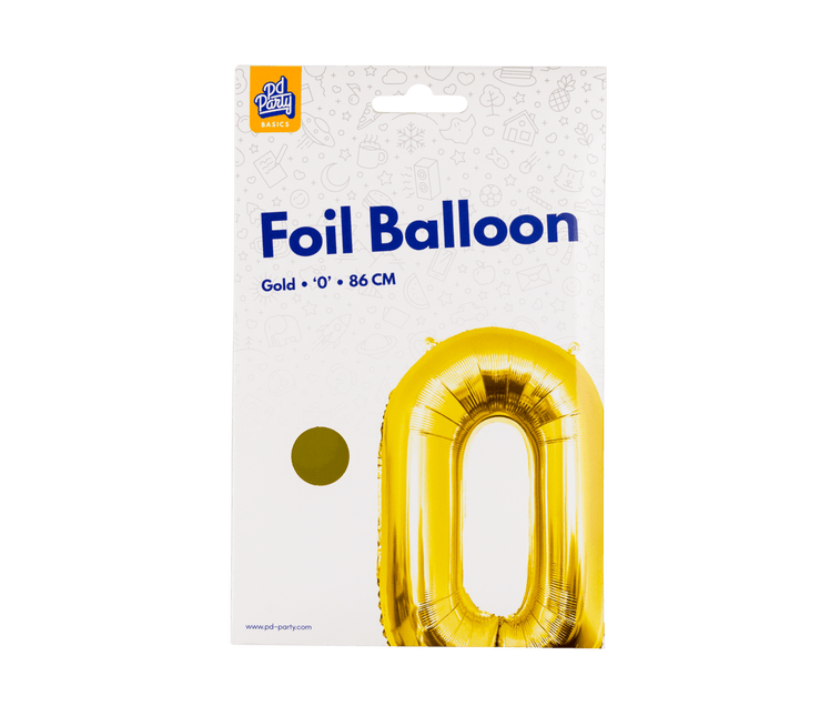 0 Jaar Cijfer Ballon Goud Leeg 86cm van Paper Dreams koop je bij Partywinkel