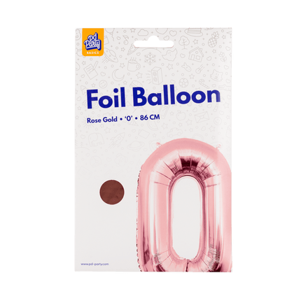 0 Jaar Cijfer Ballon Rose Goud Leeg 86cm van Paper Dreams koop je bij Partywinkel