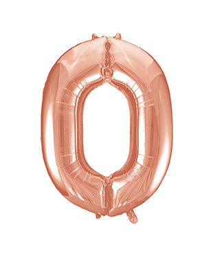 0 Jaar Cijfer Ballon Rose Goud Leeg 86cm van Unique koop je bij Partywinkel