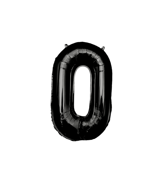 0 Jaar Cijfer Ballon Zwart 86cm van Paper Dreams koop je bij Partywinkel