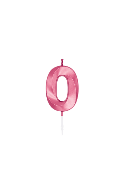 0 Jaar Kaars Roze Metallic 6cm van Partywinkel koop je bij Partywinkel