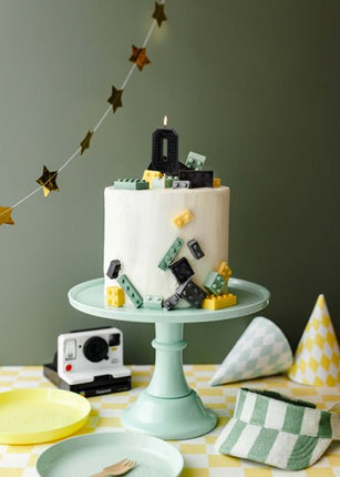 0 Jaar Kaars Zwart 6cm van Partydeco koop je bij Partywinkel