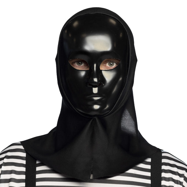 Mask Mime med huva svart