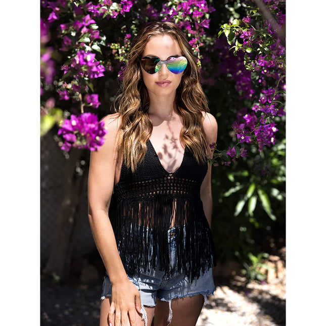 Party brile Festival hjärtan spegel svart