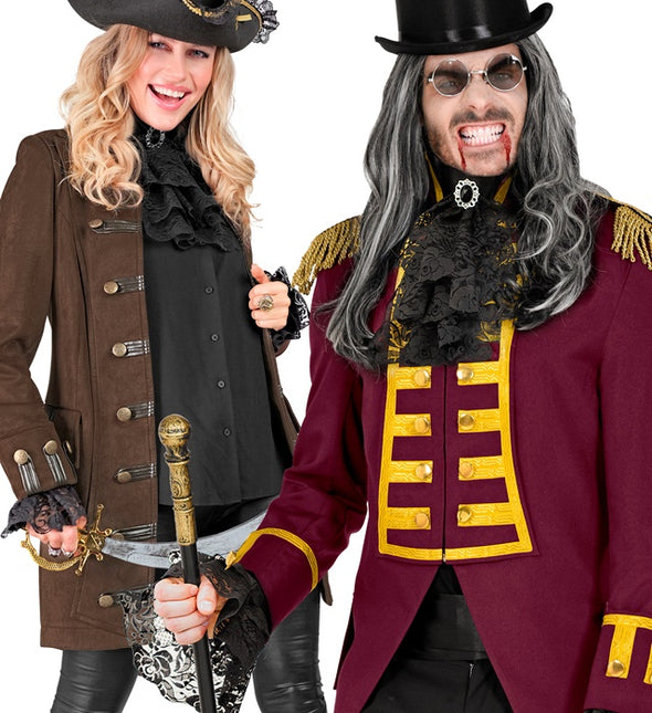 SPETSJABOT MED ÄDELSTENAR OCH MANSCHETTER - SVART