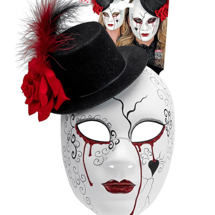 MASK TEATER BLÖDANDE KVINNA MED HATT