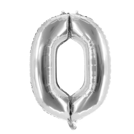 0 år, siffra, ballong, silver, tom, 85 cm