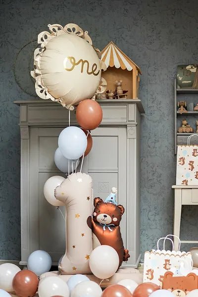 1 Jaar Cijfer Ballon Beer 81cm van Partydeco koop je bij Partywinkel