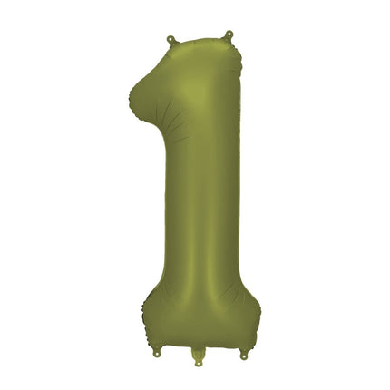 1 Jaar Cijfer Ballon Groen Folie Leeg 86cm van Partydeco koop je bij Partywinkel