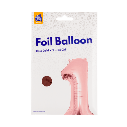 1 Jaar Cijfer Ballon Rose Goud Leeg 86cm van Paper Dreams koop je bij Partywinkel