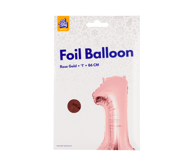 1 Jaar Cijfer Ballon Rose Goud Leeg 86cm van Paper Dreams koop je bij Partywinkel