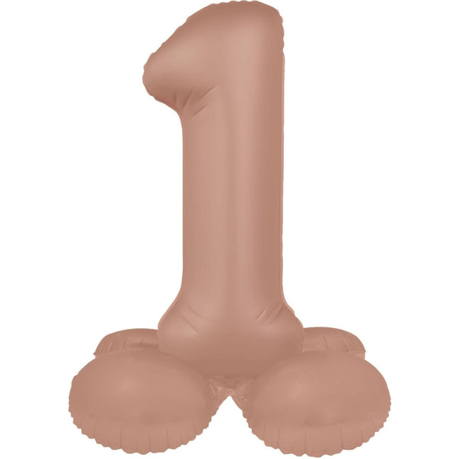1 Jaar Cijfer Ballon Rose Goud Mat 72cm van Folat koop je bij Partywinkel