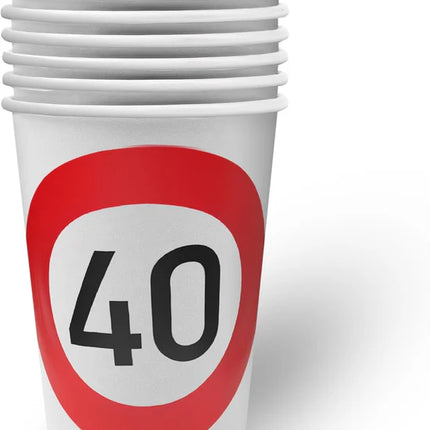40 år – Trafikskylt-muggar 250 ml, 8 st