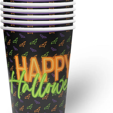 Halloween-muggar, neon, 250 ml, 8 st