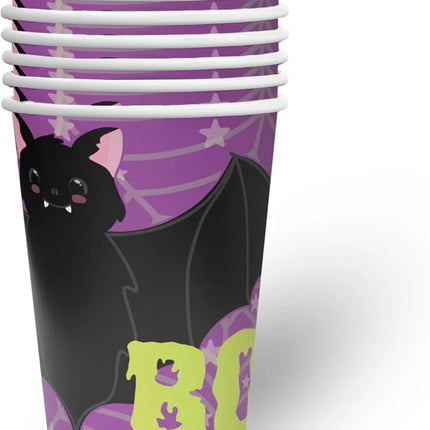 Halloween-muggar, lila, Boo, 250 ml, 8 st