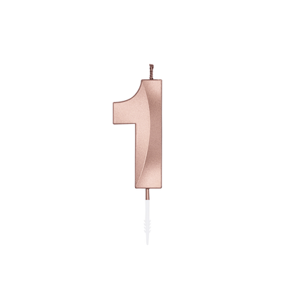 1 års ljus, roséguld metallic, 6 cm