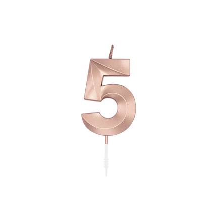 5-års-ljus, roséguld metallic, 6 cm