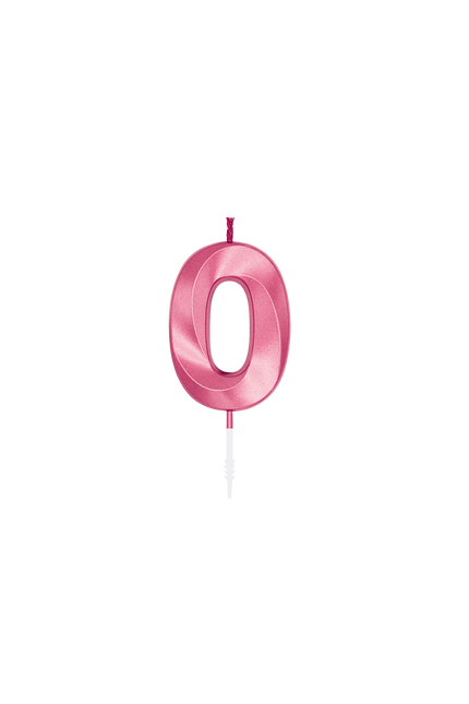 0-års-ljus, rosa metallic, 6 cm