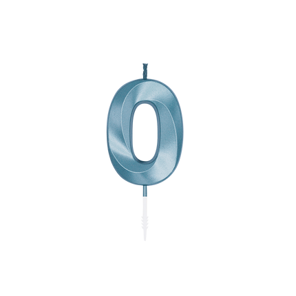 0-års-ljus, blå metallic, 6 cm