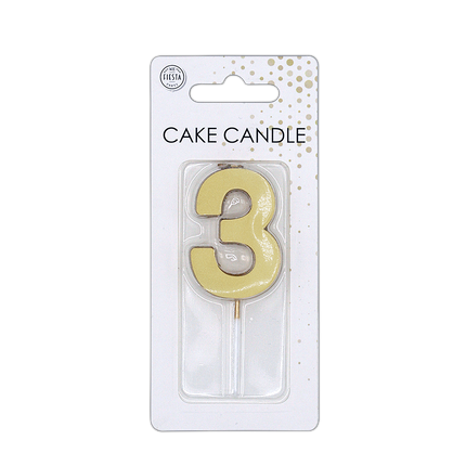 3 ljus, guldmetallic, 4,5 cm