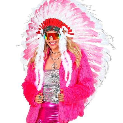 Päls Plysch Dam Neon Pink