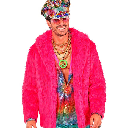 Pälskappa Plysch Neon Pink