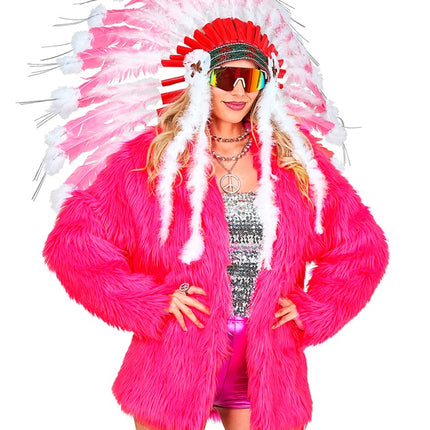 Pälskappa Plysch Neon Pink