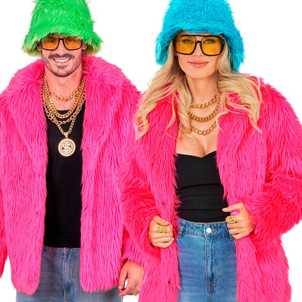 Pälskappa Plysch Neon Pink