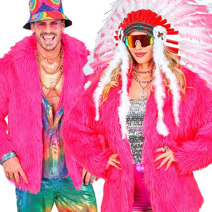 Pälskappa Plysch Neon Pink