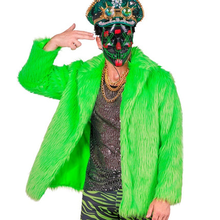 Pälskappa Plysch Neon Green