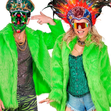 Pälskappa Plysch Neon Green