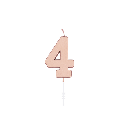4-års-ljus, roséguld metallic, 4,5 cm