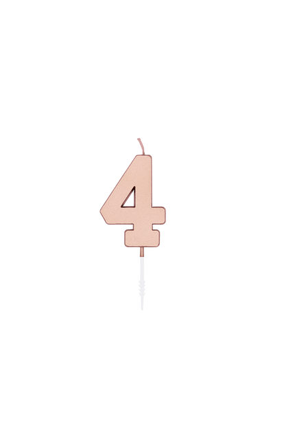 4-års-ljus, roséguld metallic, 4,5 cm