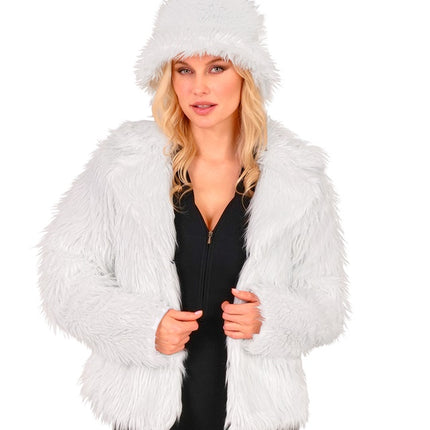 Päls för kvinnor Plysch Vit