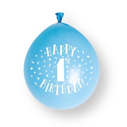 10st Happy 1st Birthday 23 Latex Ballonnen van Unique koop je bij Partywinkel