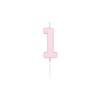 1-års-ljus, rosa pastell, 4,5 cm