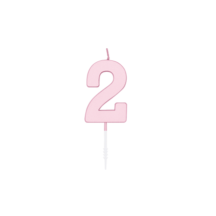 2-års-ljus, rosa pastell, 4,5 cm