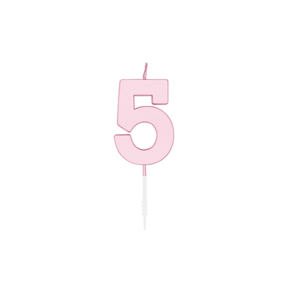 5-års-ljus, rosa pastell, 4,5 cm