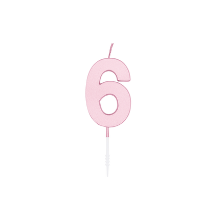 6-års-ljus, rosa pastell, 4,5 cm
