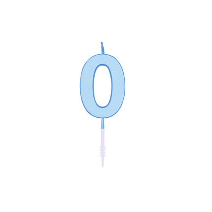 0-års-ljus, blå pastell, 4,5 cm