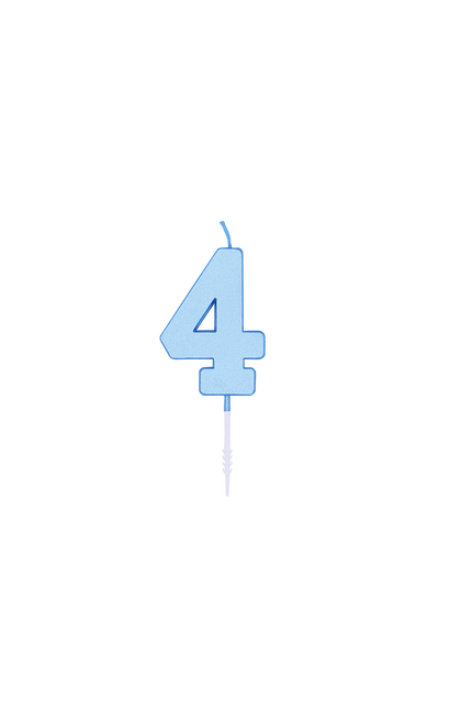 4-års-ljus, blå pastell, 4,5 cm