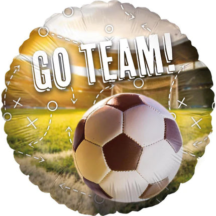 Fotbollsballong med helium ”Go Team”, tom, 45 cm