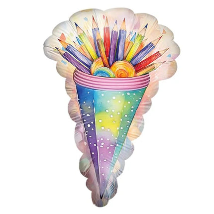 Back To School-heliumballong med blyertspennor, tom, 70 cm