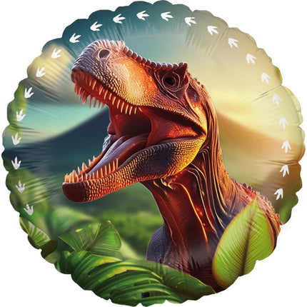 Dinosaurie-heliumballong, färgad, rund, tom, 45 cm
