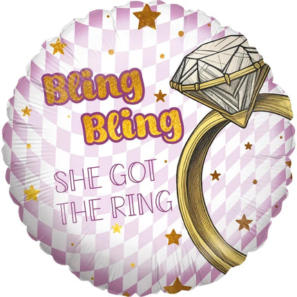 Svensexa – Heliumballong, rosa, bling-bling, tom, 45 cm