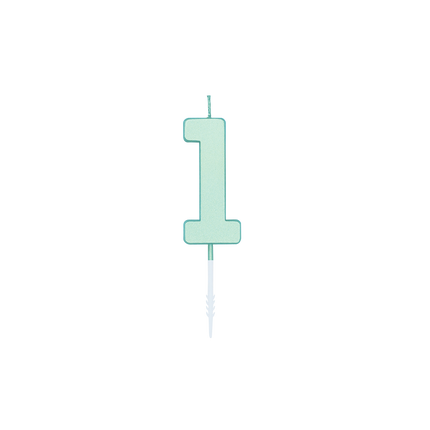 1 års ljus, mintgrön, pastell, 4,5 cm