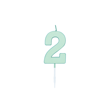 2-års-ljus, mintgrönt, pastell, 4,5 cm