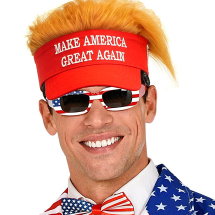 SOLSKYDD MED PLYSCHHÅR "MAKE AMERICA GREAT AGAIN"