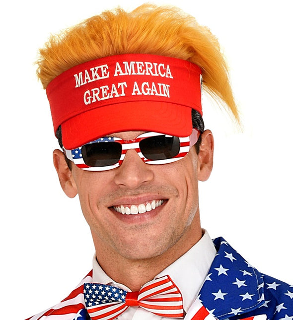 SOLSKYDD MED PLYSCHHÅR "MAKE AMERICA GREAT AGAIN"