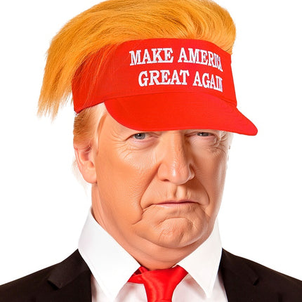 SOLSKYDD MED PLYSCHHÅR "MAKE AMERICA GREAT AGAIN"